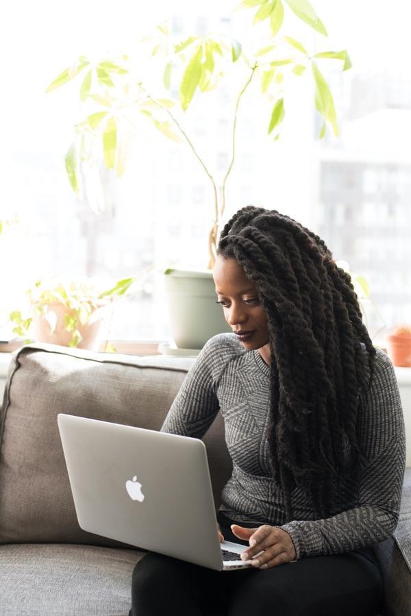 Woman using Mac