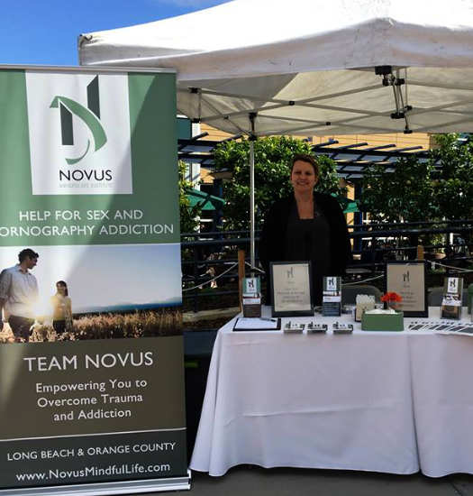 novus employee providing information on working for novus mindful life